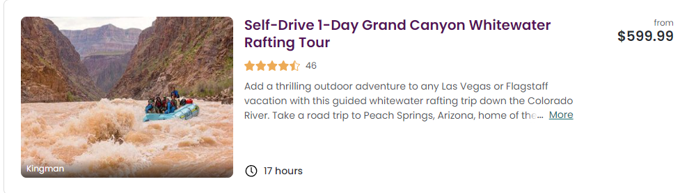 water rafting tour deal