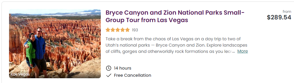 zion national park tour deal